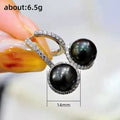 Baroque Vintage Black Pearl Zircon Drop Earrings, Elegant Simple Commuter Jewelry For Women view 5