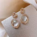 3D Geometric Imitation Cat Eye Stone Drop Earrings For Women, Korean Style Fashion Ear Jewelry view 1