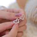 Sweet Heart Stud Earrings For Women Full Zircon Love Heart Ear Jewelry Fashion Accessories view 1