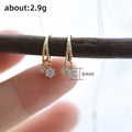 Japanese Style Geometric Zircon Stud Earrings For Women With Delicate Drop Crystal Charm view 5