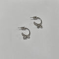 Japanese Style Geometric Zircon Stud Earrings For Women With Delicate Drop Crystal Charm view 4