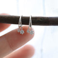 Japanese Style Geometric Zircon Stud Earrings For Women With Delicate Drop Crystal Charm view 2