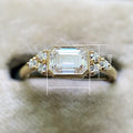 Creative Square Diamond Inlaid Ring European American Minimalist Women's Fashion Jewelry view 5