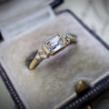 Creative Square Diamond Inlaid Ring European American Minimalist Women's Fashion Jewelry view 4
