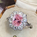 Imitation Natural Royal Blue Sapphire Zircon Ring For Women, Platinum Plated Copper Wedding Jewelry view 7