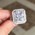 Oversized 10x12 Rectangular Zircon Wedding Ring For Anniversary Gift Fashion Jewelry view 2