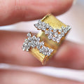 Luxury Micro Pave Zircon Gold Plated Unisex Ring, Wedding Party Finger Jewelry Accessory view 3