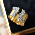 Luxury Micro Pave Zircon Gold Plated Unisex Ring, Wedding Party Finger Jewelry Accessory view 4