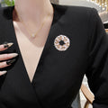 Alloy Pearl Wreath Rhinestone Brooch Pin For Elegant Apparel Decoration view 2