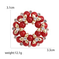 Alloy Pearl Wreath Rhinestone Brooch Pin For Elegant Apparel Decoration view 5