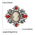 Vintage Palace Style Alloy Lady Head Brooch Pin For Women's Apparel view 4