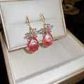 Korean Style Metal Zircon Butterfly Teardrop Drop Earrings For Women Light Luxury Jewelry view 3