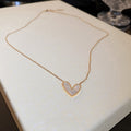 Korean Japanese Stainless Steel Heart Pendant Necklace Sweet Minimalist Clavicle Chain for Women view 1