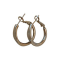 Minimalist Metal Round Hoop Earrings With Silver Posts, Geometric Korean Chic Style view 5