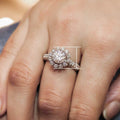 Sparkling Zircon Flower Ring For Women, Micro Pave Sweet Floral Fashion Finger Jewelry view 4