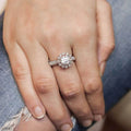 Sparkling Zircon Flower Ring For Women, Micro Pave Sweet Floral Fashion Finger Jewelry view 3