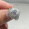 Super Sparkly Full Pave Zircon Vintage Wedding Ring For Women European American Bridal Accessory view 1