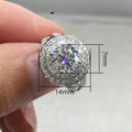 Super Sparkly Full Pave Zircon Vintage Wedding Ring For Women European American Bridal Accessory view 5