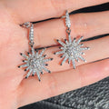 Vintage Rhinestone Floral Earrings Luxury Sparkling Sunflower Drop Earrings For Women view 3