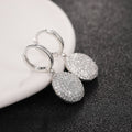 Luxury Full Pave High Quality Zircon Hollow Geometric Round Drop Earrings For Commuter Wear view 3