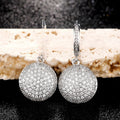 Luxury Full Pave High Quality Zircon Hollow Geometric Round Drop Earrings For Commuter Wear view 1