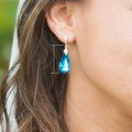 Vintage Long Blue Green Zircon Drop Earrings Water Drop Dangle Jewelry Direct Supply view 5