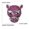 Handmade Alloy Rhinestone Leopard Head Brooch Pin For Fashion Accessories view 5