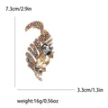 Alloy Rhinestone Leaf Brooch Pin For Blazer And Cardigan Decoration view 6