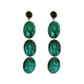 Alloy Vintage Emerald Rhinestone Oval Geometric Chic Drop Earrings For Women view 5