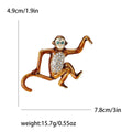 Alloy Rhinestone Enamel Monkey Brooch Pin For Fashion Lapel Decoration view 4