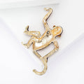 Alloy Rhinestone Enamel Monkey Brooch Pin For Fashion Lapel Decoration view 3