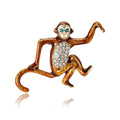 Alloy Rhinestone Enamel Monkey Brooch Pin For Fashion Lapel Decoration view 5