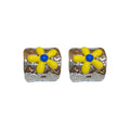 Vintage Sweet Irregular Geometric Wrinkled Alloy Enamel Daisy Flower Stud Women Fashion Earrings view 5
