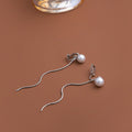 Elegant Korean Style Pearl Chain Tassel Ear Cuff Clip On Two Way Front Back Alloy Earrings view 3