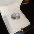 Korean Zircon Adjustable Open Ring For Women view 3