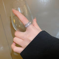 Korean Zircon Adjustable Open Ring For Women view 2