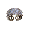 Korean Zircon Adjustable Open Ring For Women view 5