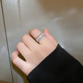 Korean Zircon Adjustable Open Ring For Women view 4
