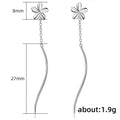 Five Petal Plumeria Flower Short Drop Earrings Plain Wavy Ear Thread Fresh Women Jewelry view 5