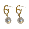 Pearl Rhinestone Geometric Tassel Long Drop Earrings With Silver Needle French OL Style view 5