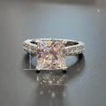 Square Zircon Engagement Ring For Women Versatile Imitation Platinum Plated Wedding Jewelry view 3