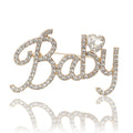 Alloy Rhinestone Baby Letter Brooch For Womens Fashion Clothing view 5