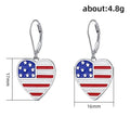 DIY National Flag Heart Dangle Earrings Blue Red White Enamel Drop Earrings For Women view 5