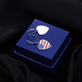 DIY National Flag Heart Dangle Earrings Blue Red White Enamel Drop Earrings For Women view 4