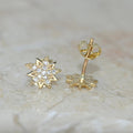 Korean Style Irregular Five Point Star Rhinestone Stud Earrings For Women Vintage Court Jewelry view 4