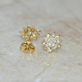 Korean Style Irregular Five Point Star Rhinestone Stud Earrings For Women Vintage Court Jewelry view 3