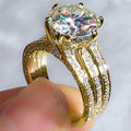 Luxury Full Stone Wedding Ring With Eight Hearts Eight Arrows Zircon, Romantic Bridal Jewelry view 5