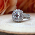 Copper Women's Ring With Inlaid Zircon Stones, European Style Wedding Band Jewelry view 1