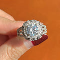 Copper Women's Ring With Inlaid Zircon Stones, European Style Wedding Band Jewelry view 2
