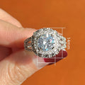 Copper Women's Ring With Inlaid Zircon Stones, European Style Wedding Band Jewelry view 5